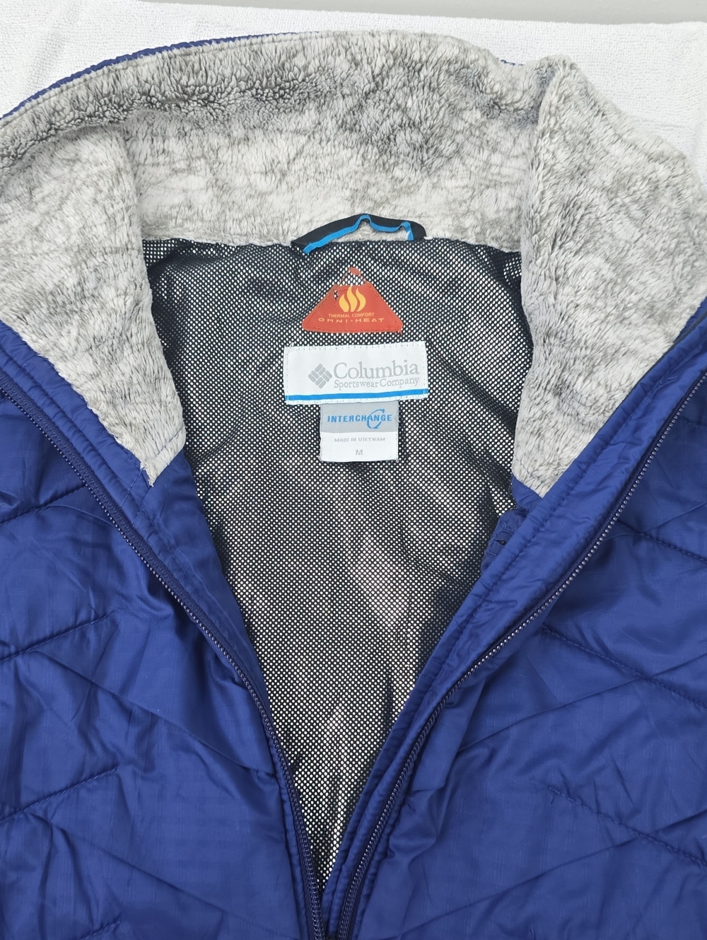 Columbia Kids' Blue Quilted Puffer Jacket with Faux-Fur Lining